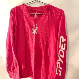Spyder Freeryde, Pink cycling t-shirt 90s retro Hot Pink, long sleeve t-shirt